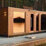 Nowoczesna sauna modułowa premium z panoramicznym przeszkleniem